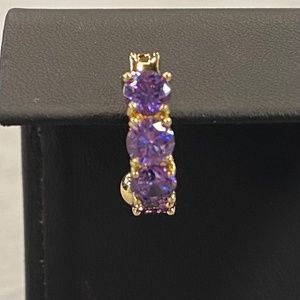 Purple & Gold Jeweled Belly Button Ring